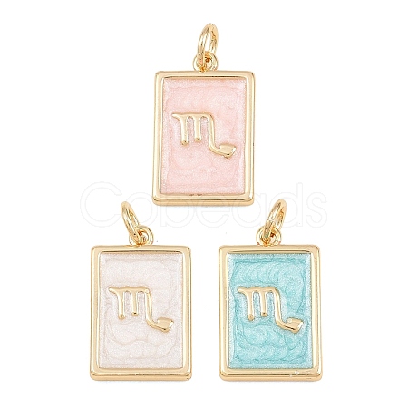 Brass Enamel Pendants KK-CBA62C2-01B-1