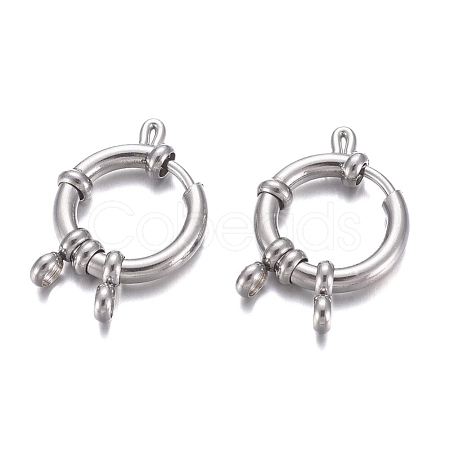 Tarnish Resistant 304 Stainless Steel Spring Ring Clasps STAS-G190-17P-B-1