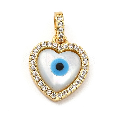 Brass Micro Pave Cubic Zirconia Pendants KK-C009-02F-1