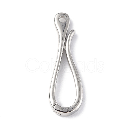 Rack Plating Brass Hook Clasps X-KK-E073-01P-1