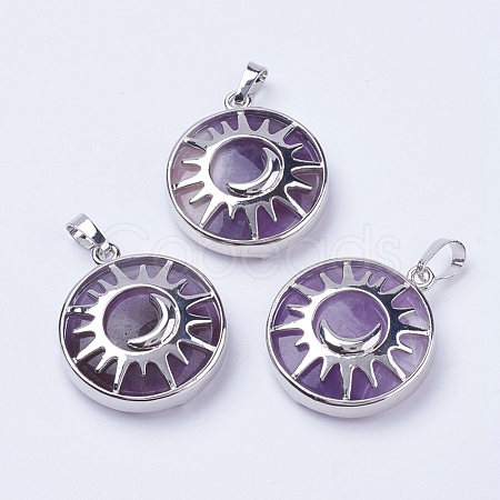 Natural Amethyst Pendants X-G-K234-B13-1