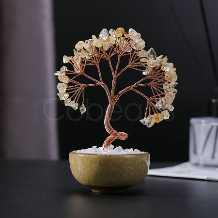 Natural Yellow Quartz Sculpture Display Decorations PW-WGC5352-05-1