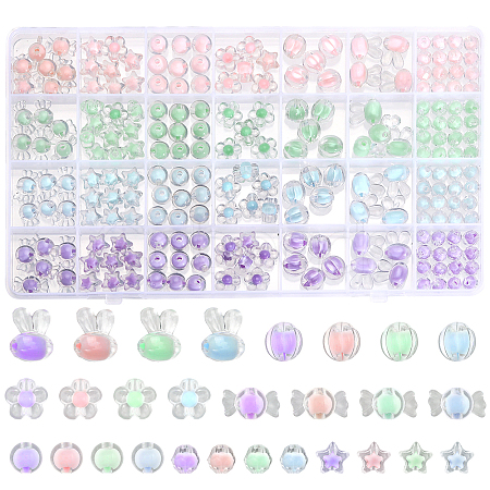 CHGCRAFT 220Pcs Transparent Acrylic Beads Sets TACR-CA0001-26-1