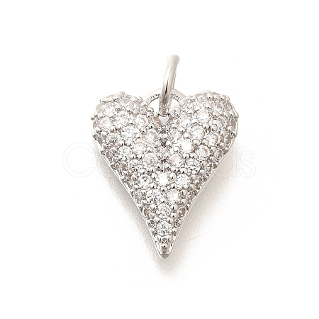 Brass Micro Pave Clear Cubic Zirconia Pendants KK-L225-035P-1