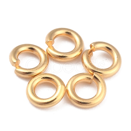 Rack Plating Brass Open Jump Rings X-KK-O139-18K-G-1