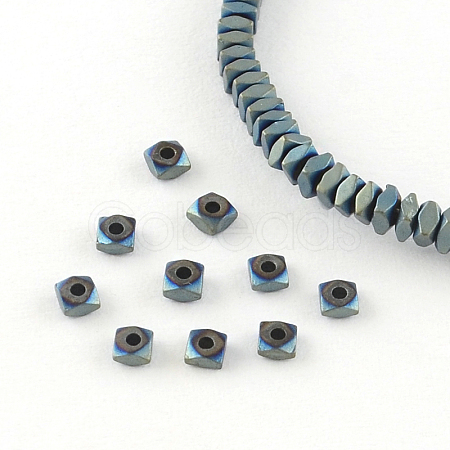 Square Electroplated Non-magnetic Synthetic Hematite Bead Spacers G-R259-68F-1