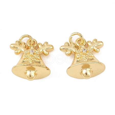 Brass Micro Pave Cubic Zirconia Pendants KK-G544-44G-1