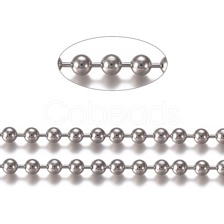 Tarnish Resistant 3.28 Feet 304 Stainless Steel Ball Chains X-CHS-E021-13L-P-1