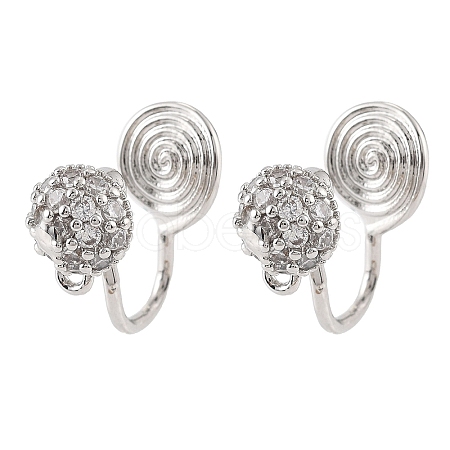 Brass Clip-on Earring Findings KK-K371-27B-P-1