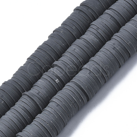 Flat Round Handmade Polymer Clay Beads CLAY-R067-10mm-41-1