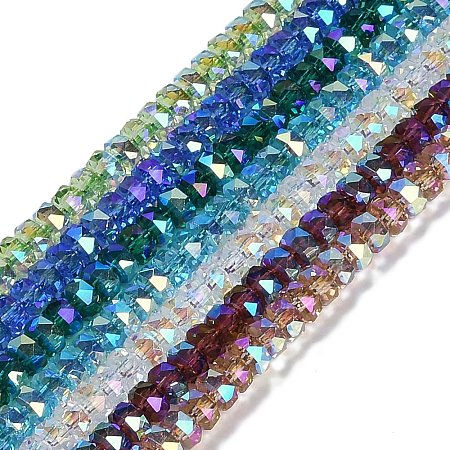 Electroplate Glass Beads Strands GLAA-Q105-03-1