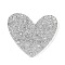 Acrylic Plastic Cabochons, Heart, Silver, 37x39.5x2.5mm, Hole: 2.5mm