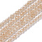 Cubic Zirconia Beads Strands, Faceted, Round, Bisque, 1.5~2x2mm, Hole: 0.2mm, about 178~186pcs/strand, 37~37.5cm