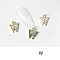 Alloy Rhinestone Cabochons, Nail Art Decoration Accessories, with Jump Ring, Letter, Golden, Letter.W, 11~14x5~12mm