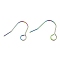 304 Stainless Steel Earring Hooks, Ear Wire with Horizontal Loop, Rainbow Color, 20 Gauge, 24x29x1mm, Hole: 5mm, Pin: 0.8mm