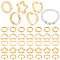 PandaHall Elite 50Pcs 5 Style Brass Bead Frame, for Earrings & Hair Jewelry Accessories Bag Bead Buckle, Mixed Shape, Real 18K Gold Plated, 8~10x8.5~11x2.5mm, Hole: 1~1.2mm, 10pcs/style