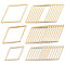 Globleland 42Pcs 3 Styles 201 Stainless Steel Linking Rings, Rhombus, Golden, 15.5~26x10~16x1mm, Inner Size: 12~22.5x7.5~14.5mm, 14pcs/style