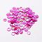 Plastic Paillette Beads, Semi-cupped Sequins Beads, Center Hole, Fuchsia, 12x0.5mm, Hole: 1mm