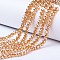 Electroplate Glass Beads Strands, Platinum Plated, Faceted, Rondelle, Orange, 4x3mm, Hole: 0.4mm, about 109~113pcs/strand, 38~39cm