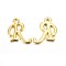 Golden Plated Alloy Letter Pendants, Rack Plating, Cadmium Free & Lead Free, Letter.R, 14x10x2mm, Hole: 1.5mm