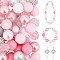 PandaHall Elite 1 Set Mixed Style Acrylic Round Beads Sets, Pink, 19~20mm, Hole: 2mm, about 50pcs/bag