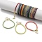 Polyester Cord Braided Bracelet Makings, with Stainless Steel Claw Lobster Clasps, Brass Findings, Long-Lasting Plated, Mixed Color, 7-3/8 inch(18.8cm)