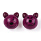 Natural Wooden Beads, Bear, Purple, 27x26.5~28x23.5~25.5mm, Hole: 5mm