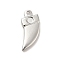 Non-Tarnish 304 Stainless Steel Pendants Cabochon Settings, Dagger Shape, Stainless Steel Color, Tray: 3mm, 19.5x13x3mm, Hole: 1.6mm