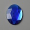 Self-Adhesive Acrylic Rhinestone Stickers, for DIY Decoration and Crafts, Faceted, Oval, Blue, 40x30x6.5mm