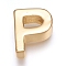 Brass Charms, for Personalized Name Necklace Making, Long-Lasting Plated, Real 18K Gold Plated, Letter.P, P: 9x7x3mm, Hole: 1.6mm