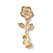 Brass Micro Pave Cubic Zirconia Fold Over Clasps, Enamel Flower, Linen, 39mm, Hole: 1.8mm