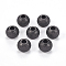 304 Stainless Steel Textured Beads, Round, Electrophoresis Black, 8x6~6.5mm, Hole: 2.5mm