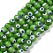 Handmade Evil Eye Lampwork Round Bead Strands, Green, 8mm, Hole: 1mm, about 49pcs/strand, 14.17 inch