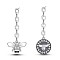 SHEGRACE 925 Sterling Silver Asymmetrical Earrings, Dangle Stud Earrings, with Cable Chain, Bee, Antique Silver, 40mm