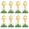 Alloy Enamel Frog Pendant Locking Stitch Markers, Zinc Alloy Lobster Claw Clasp Stitch Marker, Golden, 2.8cm, 12pcs/set