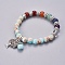 Chakra Jewelry, Synthetic Shoushan Stone Bracelets, with Metal Tree Pendants, 50mm