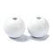 Wood Large Hole European Beads, Round, White, 19~20x18mm, Hole: 4.2mm