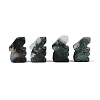 Natural Moss Agate Rabbit Display Decorations G-R007-02H-1