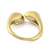 Ion Plating(IP) 304 Stainless Steel Rhinestone Teardrop Cuff Open for Women RJEW-N046-04G-G-3