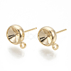 Brass Stud Earring Settings KK-Q750-070D-G-1