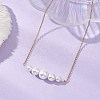 Shell Pearl Graduated Round Beaded Pendant 304 Stainless Steel Cable Chain Necklaces for Women NJEW-JN05748-1