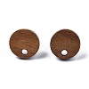 Walnut Wood Stud Earring Findings MAK-N033-008A-3