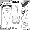 1Pc Aluminum Heart Lock Key Pendant PU Leather Choker Necklaces for Women NJEW-UN0001-69-3