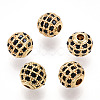 Rack Plating Brass Cubic Zirconia Beads ZIRC-S001-8mm-B02-1