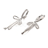 Bowknot Brass Micro Pave Clear Cubic Zirconia Hoop Earrings for Women EJEW-A040-02P-2