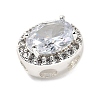 Brass Micro Pave Cubic Zirconia Beads KK-D408-11S-07A-2
