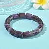 Column Natural Banded Amethyst Beads Stretch Bracelets for Women Men BJEW-A148-01A-19-2