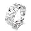 Non-Tarnish 304 Stainless Steel Textured Open Cuff Bangle for Women BJEW-Q770-02P-1