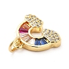 Rack Plating Brass Cubic Zirconia Charm KK-K270-01G-4
