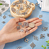 72Pcs 12 Styles Tibetan Style Alloy Connector Charms TIBE-TA0001-29-6